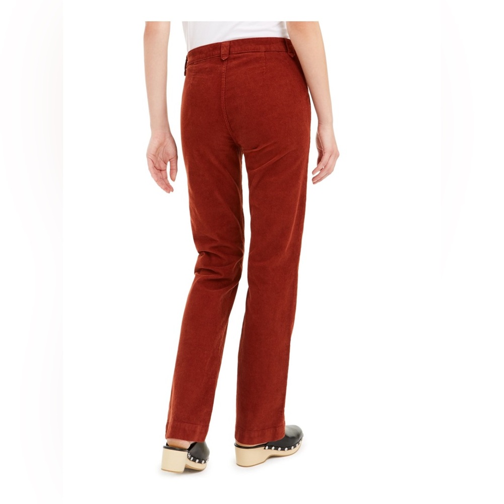 Rust Patch Pocketed Button Front Boot Cut Corduro… - image 2